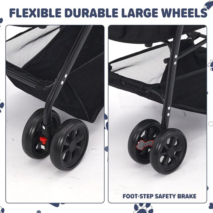 Візок для собак Siairo 3-в-1, чорний: візок, переноска, автокрісло, до 20 кг