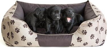 Крісло-ліжко для собак, лежанка для тварин XXL 110x90 см, бежева з лапами