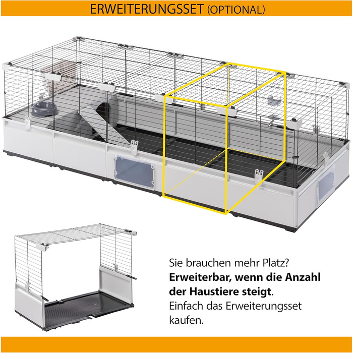 Клітка для кроликів Ferplast Modular 4 розширювана, велика з аксесуарами 179x72x56 см