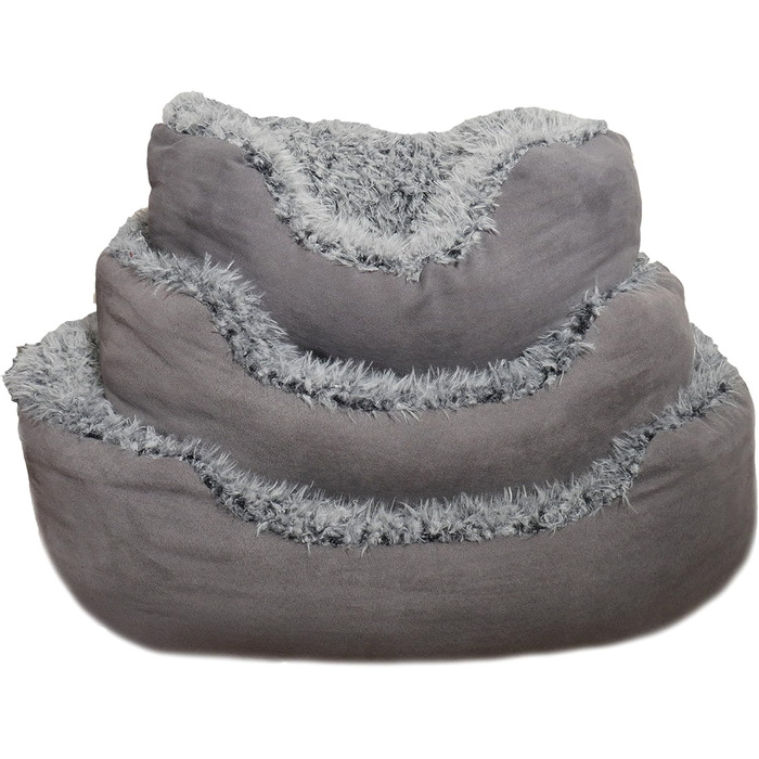 Крісло-ліжко для собак Rosewood Luxus Small, сіре, 50 см, з антиковзною основою, машинне прання (53 x 63 x 23 см)