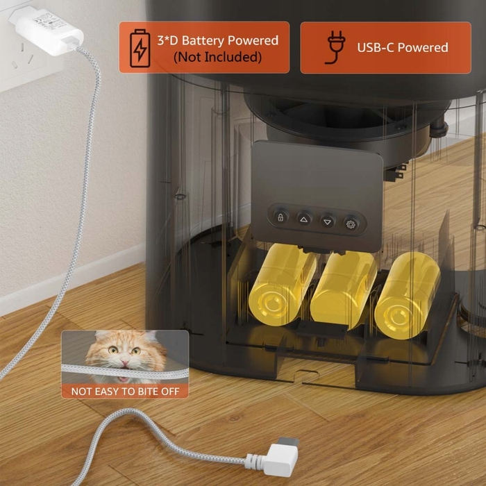 Автоматична годівниця Balimo для котів та собак з нічним підсвічуванням, чорна, 3 л