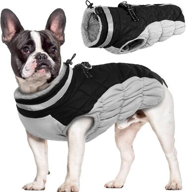 Зимовий теплий куртка для собак, водонепроникний теплий зимовий одяг для собак, підкладка, одяг для чихуахуа (чорний) - M, Чорний