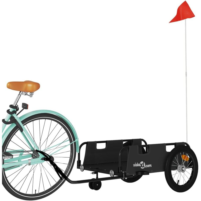 Дитячий/Транспортний причіп для собак, велосипедний причіп, чорний, з оксфордської тканини та металу, для щоденного транспортування, легко збирається