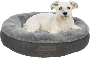 Ліжко для собак TRIXIE Liano, 80x60 см, сіре - м'яке, з наповнювачем з пінополістирольних кульок, для великих собак, з антиковзким покриттям, миється, 37981