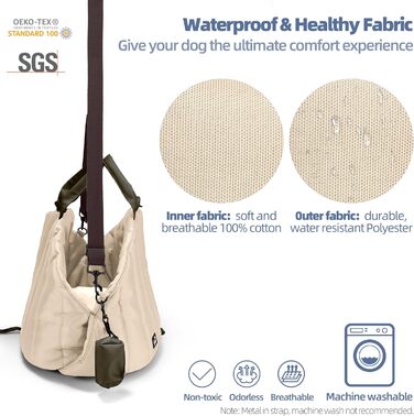 Сумка-переноска для собак Sytopia, середнього розміру, до 11,3 кг, бежевий колір (2024-0722)