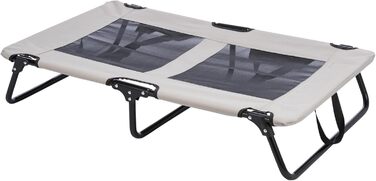 Лежанка для собак TRIXIE Strong Edition – стабільна та комфортна, 79x19x50 см, бежево-чорна