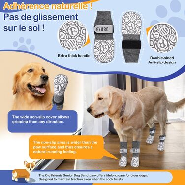 Антиковзаючі собачі шкарпетки для дому (XXL, сірий) - захист лап від слизькості та подряпин