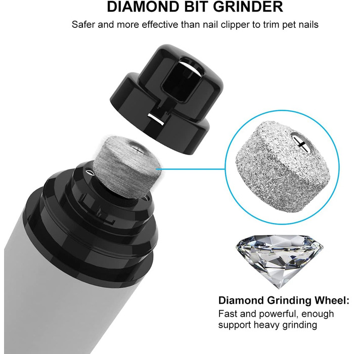 Шліфувальник кігтів для собак і котів Casifor з LED-підсвічуванням, тихий, чорний