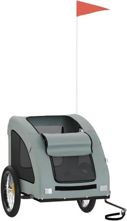 Причіп для велосипеда для собак та котів, сірий, Oxford-тканина та метал