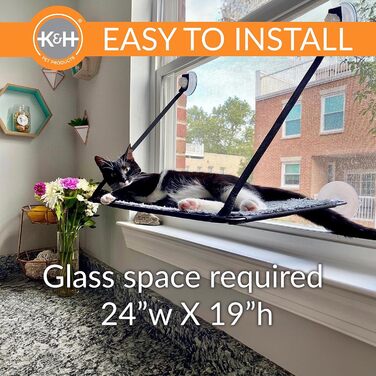 Кіттен Сіл EZ Easy Window Mount від K&H: Двоярусне ліжко для котів на віконний підвіконник