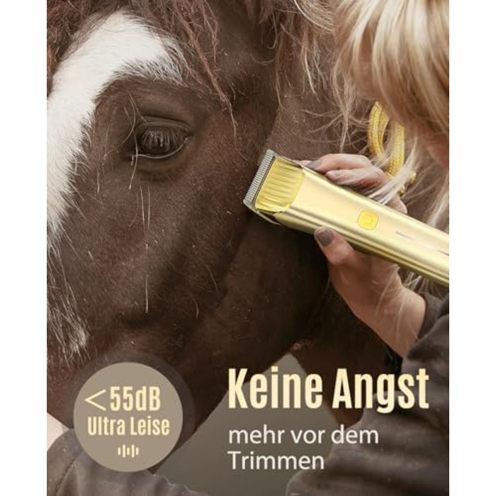 Машинка для стрижки коней Oneisall бездротова з металевими лезами та набором запасних, тиха, для густого та сплутаного волосся, 7000 обертів, потужний двигун