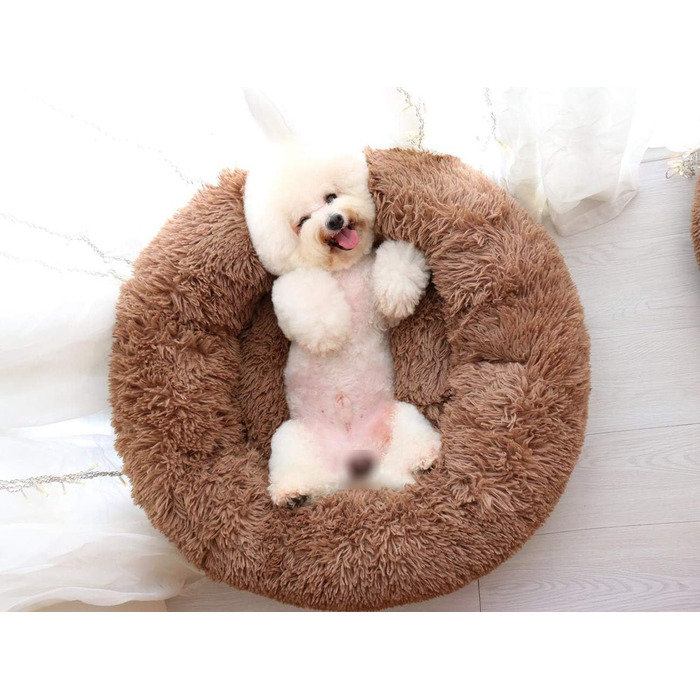 Ліжко для собак Chic Sofa, корзина для собак та котів, килимок для собак, велике собаче ліжко, зручне ліжко для собак середніх та великих порід (XXL 110x110 см, коричневе)