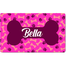 Персоналізована підкладка під миску з іменем Ferocity | Килимок для собак та котів | 45 x 75 см | Гумовий | З мотивом домашнього улюбленця