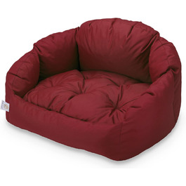 Матрац для собак BARRY & LUCY 3 в 1: вологостійкий, стьобаний, м'який, з еластичною начинкою. Розмір L, темно-червоний колір.