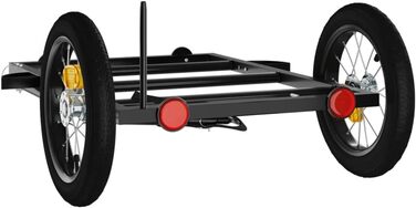 Причіп для собак, велосипедний причіп, причіп для джогінгу, чорний 122x53x28 см, сталь