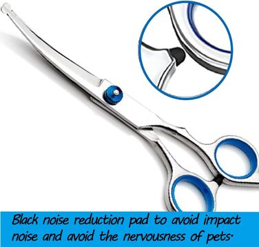 Професійна вигнута фен-ножиця для собак та котів, з безпечними кінцями, з титанової сталі