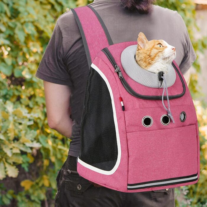 Рюкзак для собак та котів PETCUTE: для подорожей, кемпінгу та прогулянок (Рожевий)