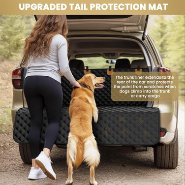 Захист для багажника автомобіля для собак, XL, чорний. Водонепроникний килимок-органайзер для собак, сумісний з SUV, седаном та фургоном