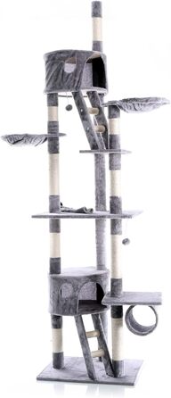 Котячий дряпак Wiltec 240-260 см, сірий, стельовий, з сизалем і гамаком