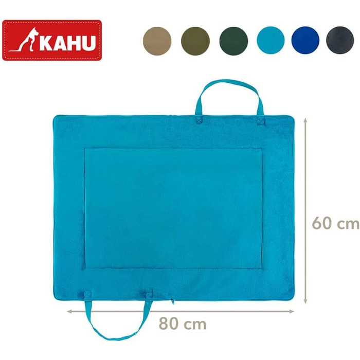 Складаний килимок для собак KAHU® (60x80 см) • Переносний килимок для собак • Килимок для собак у подорожах • Килимок-ліжко для собак • Килимок для собак, що можна прати • Колір: бірюзовий