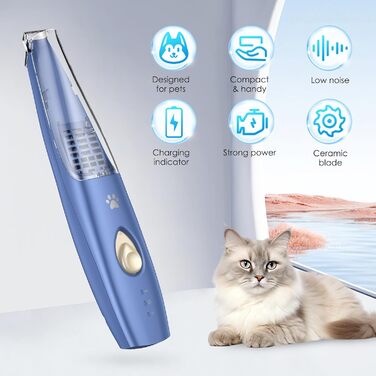 Триммер для собак та котів 2-в-1 з пилососом Brifit, USB, для догляду за лапами, вухами, очима та обличчям