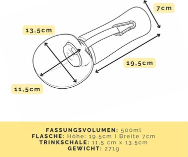 Paula Hundetrinkflasche 500 мл: портативна пляшка для води для собак | Пляшка для собак
