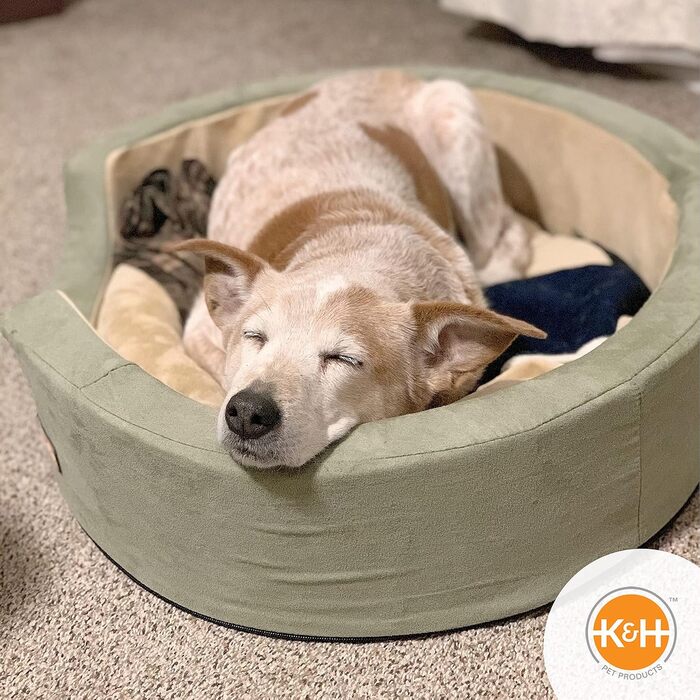 K&H Pet Products електричне ліжко для собак для дому, термоковдра знімна, водонепроникна, зігріваюча подушка, заспокійливе ліжко для домашніх тварин, придатне для прання в машинці