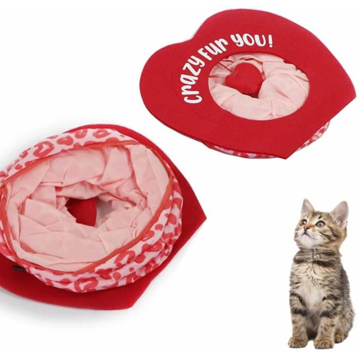 Туннель-іграшка для котів та тварин, Pop-Up, складаний, для дому (червоний)