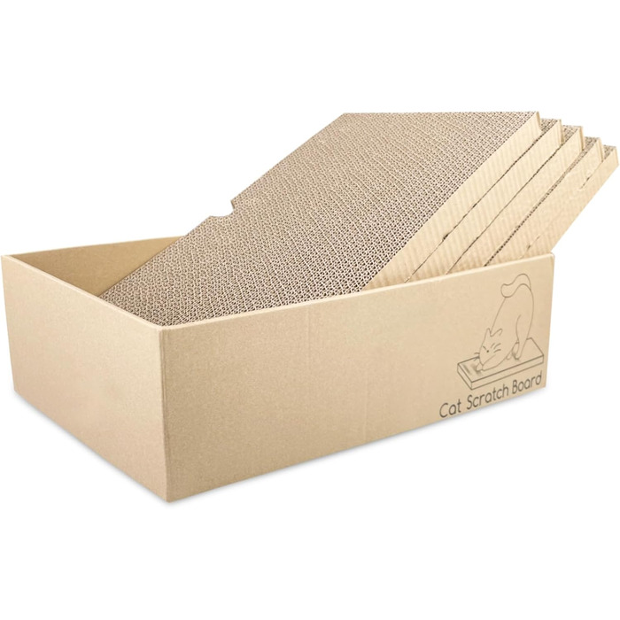 Кігтеточки для котів 5 шт. з гофрокартону, іграшки-кігтеточки, лежанки для котів, 43 x 25.4 x 12.7 см, двосторонні, екологічні