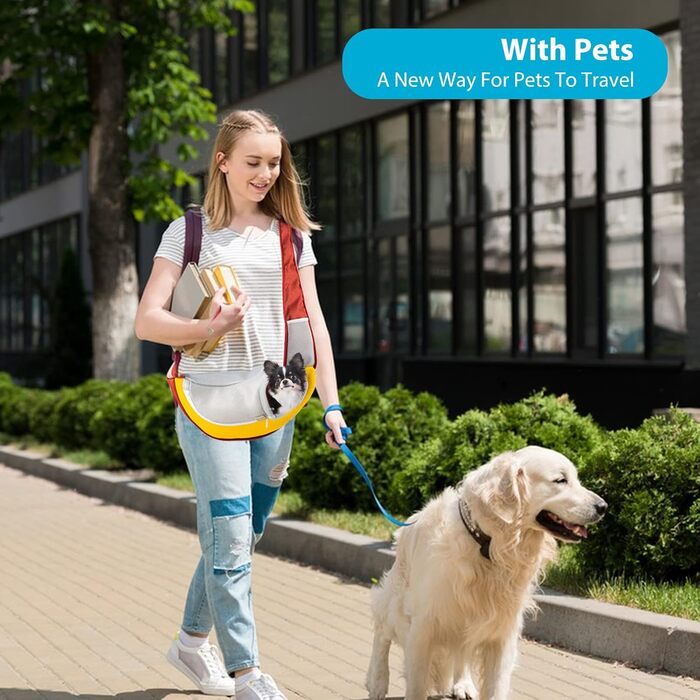 PETCUTE Сумка-кенгуру для собак, переноска для цуценят, червона (M)