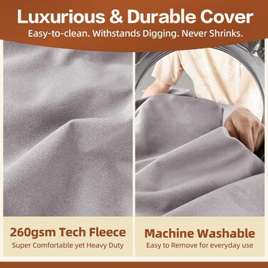 Ліжко для собак Sytopia XXL з піною з пам'яті, 17,8 см товщиною, велике, ортопедичний диван для літніх собак понад 45 кг, водовідштовхувальний та пральний чохол, внутрішній наповнювач (Large, сірий темно)