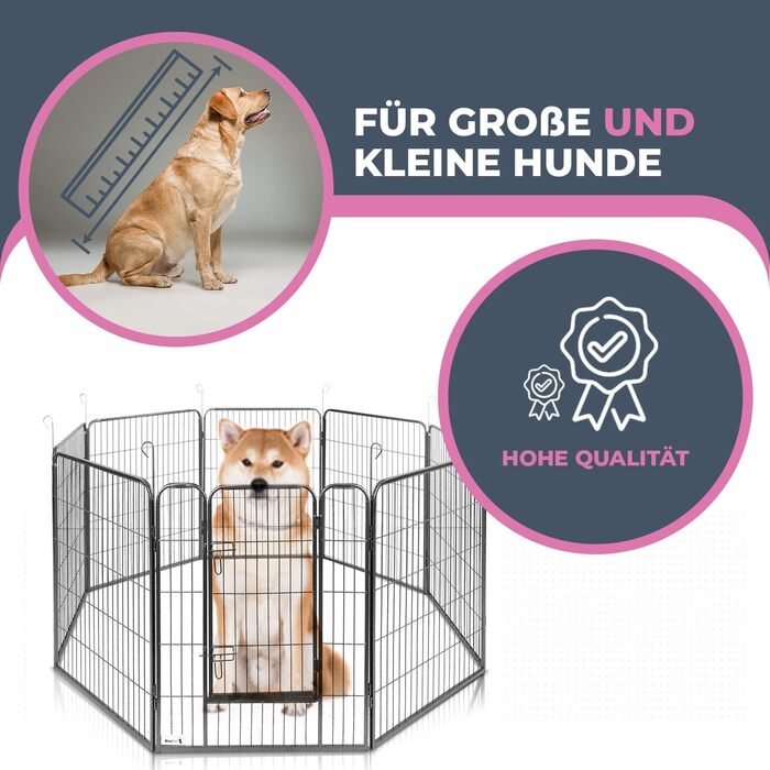 MaxxPet Вольєр для цуценят, складаний з дверима, 16 секцій, 80x80 см, для дому та саду
