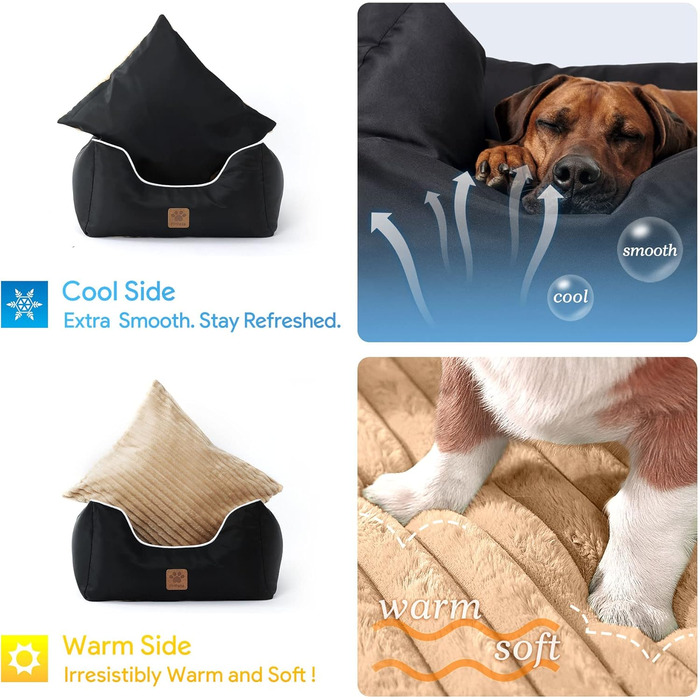 Автокрісло для собак Преміум, чорне: водонепроникне ліжко для маленьких та середніх собак, з підсумками та ременем безпеки