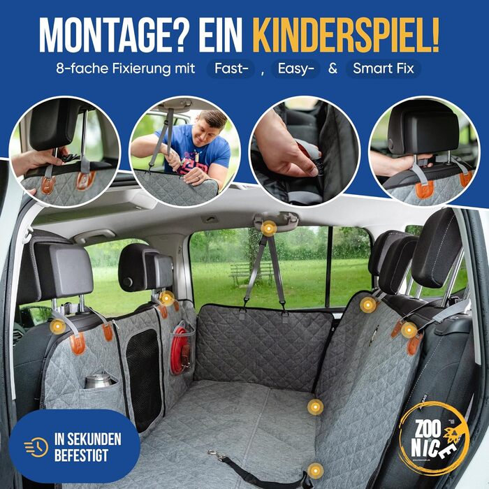 Захист для автокрісла собаки: водовідштовхувальний, стійкий до подряпин з боковим захистом | Преміум захист сидіння авто | Універсальний чохол на сидіння для собак в авто та SUV