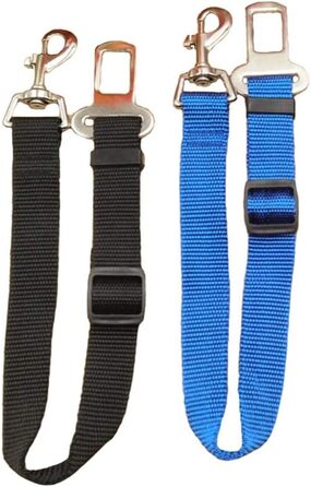 Автомобільний поводок для собак та котів, набір 2 шт., чорний+темно-синій, нейлон
