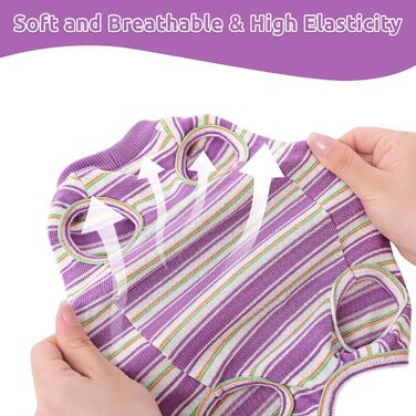 Одяг для котів після операції Citétoile: комбінезон для захисту животика, альтернатива E-обротню, розмір L, фіолетовий