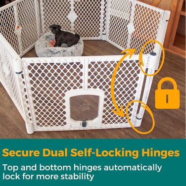 Laufstall для собак North States MYPET Petyard, 6 панелей, 66 см, для дому та вулиці, сірий