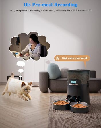 Автоматичний годувальник для котів HoneyGuardian на 4.5 л з двома мисками, синій