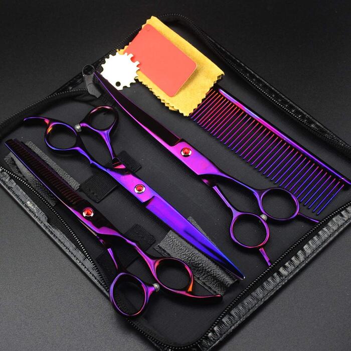 Набір для грумінгу собак: ножиці для догляду за шерстю, прямі та витончені ножиці, 3 шт.