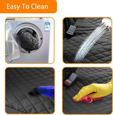 Авточохли на сидіння для собак з сіткою та бічною застібкою - чорні, 144x129 см