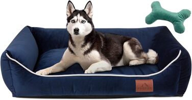 FUUFEE Лежанка для собак великих порід, 100 x 80 см, знімний водостійкий чохол на блискавці, колір морський