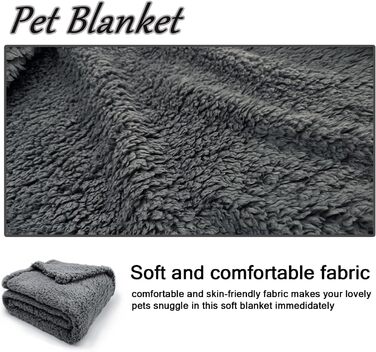 М'яка тепла флісова ковдра для собак та котів, 100 x 120 см, машинного прання (Сірий)