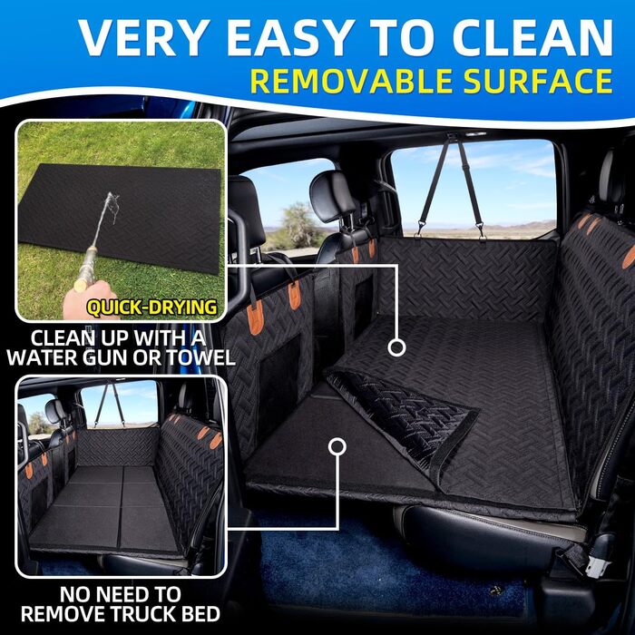 Накладка на сидіння для собак у вантажівці, подовжувач заднього сидіння, гамак для собак у вантажівці, жорстка накладка для собак, чохли на сидіння для собак, накладка на сидіння для F150/RAM1500/Silverado