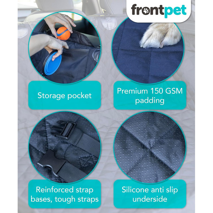 Захисний коврик у багажник для собак FrontPet, універсальний, чорний, великий (35'L x 40'W)