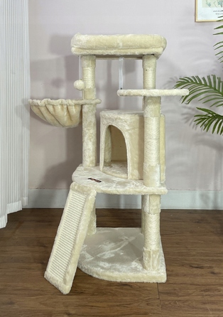 Комплекс для котів: дряпалка, будинок-будка та лежанка, 107 см