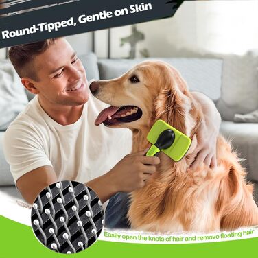 Набір щіток для собак та котів, професійний, самоочищуваний, для довгої та короткої шерсті, масаж, догляд за шерстю (3 шт.)