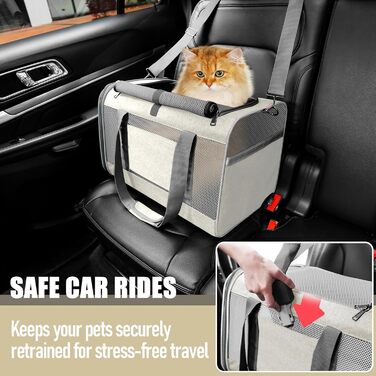 Транспортна сумка GAPZER для собак та котів, Softshell, для чихуахуа, мейн-куна, до 11,3 кг, коричнева (бежева)