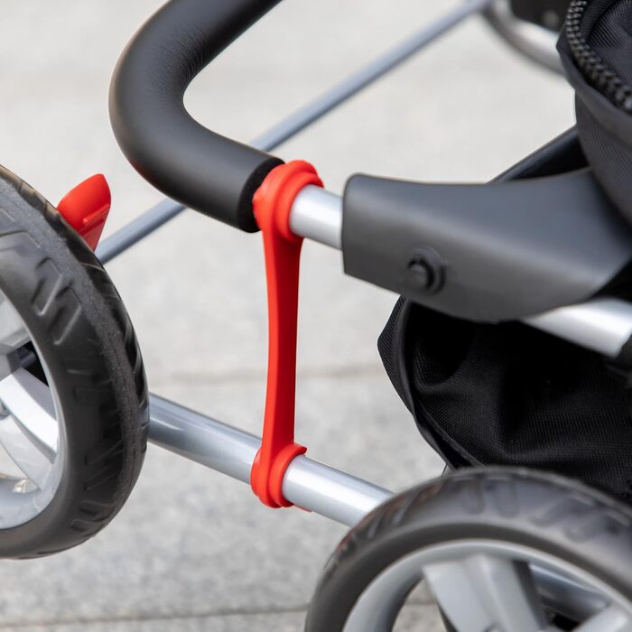 Візок для собак PawHut, розкладний буги для маленьких та мініатюрних собак, візок для котів з кошиком для зберігання, тримачем для чашок, сітковими віконцями, чорний