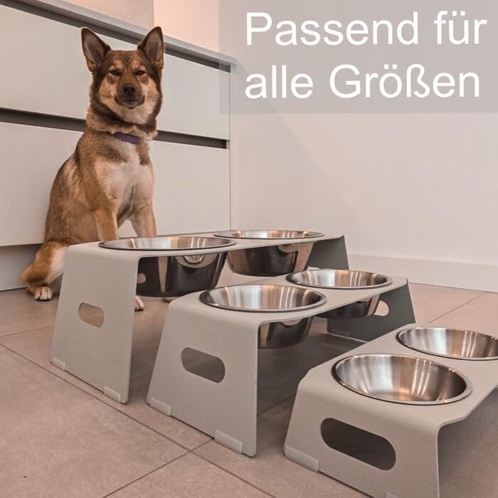 Підставка для корму Fine Paws® для собак і котів, підвищена, з неіржавної сталі, міцна та нековзка, у різних розмірах
