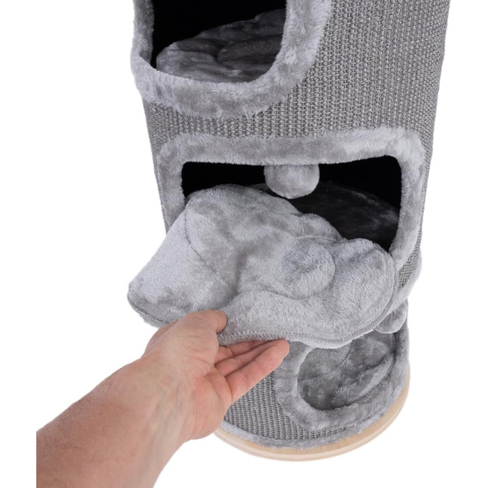 Дряпка для котів Natural Paradise Primrose | Стабільна дряпка з міцного сизалю | Сірий колір (XXL, 110 см)